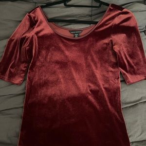 Like New - Banana Republic Red Velvet Top